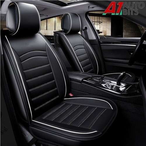 Black white leather front - black,