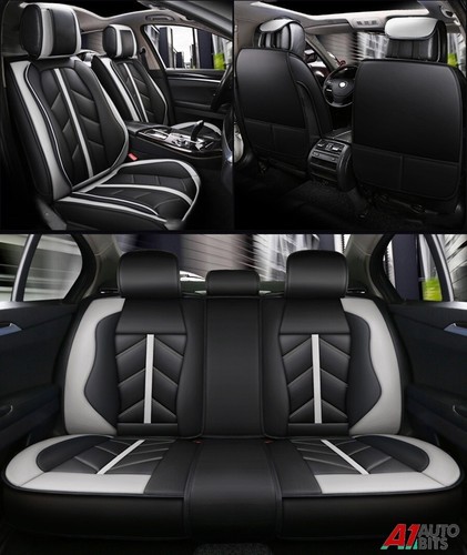 Grey black leather car - grey,