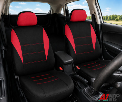 Front red black car - black,